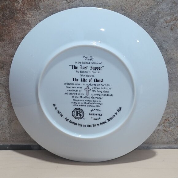 The Last Supper Plate Robert T Barrett  Life of Christ Bradford Exchange 1994 - Picture 4 of 12